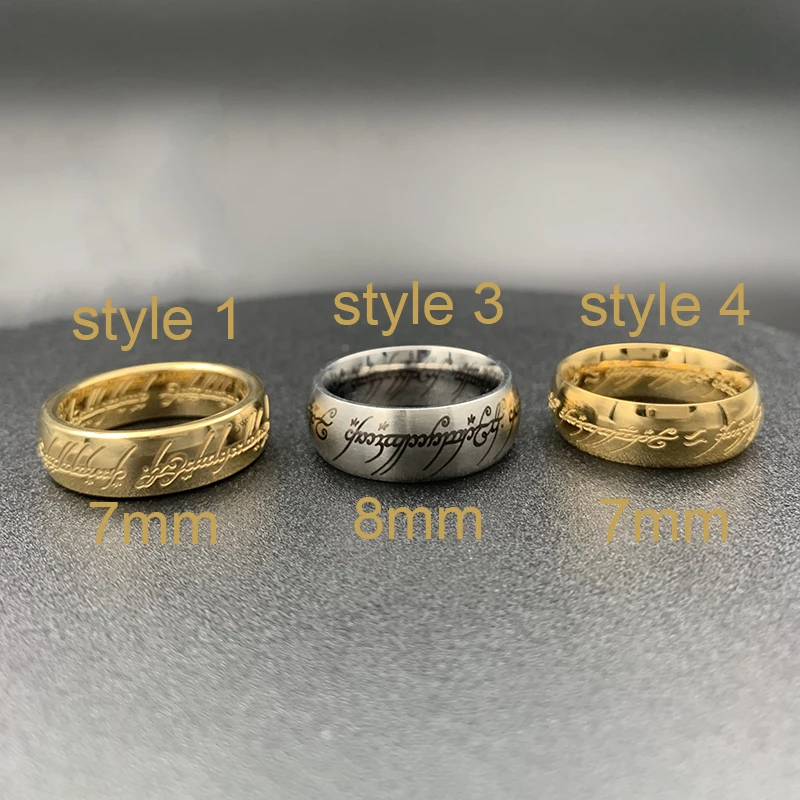 Lord of Finger Rings 3D Engraving Spanish Sanskrit Stainless Steel Ring finger ring,stainless steel ring