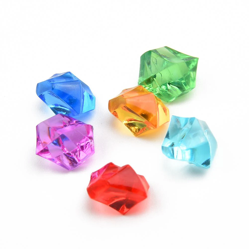 200PCS Acryl Steine Kristall Acryl Edelstein Kinder Mischfarbe Ornamente Vase Hochzeit Party 6*9mm Zubehör DIYSchmuck Dekor – Detail 5