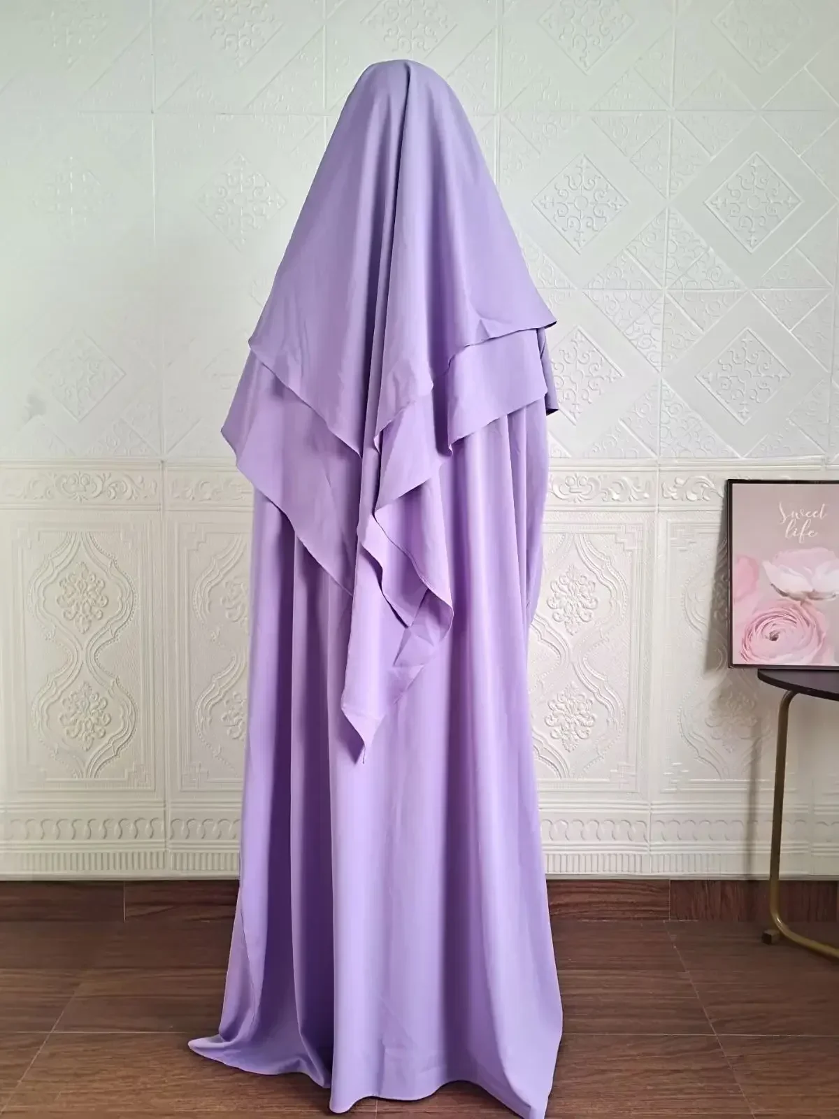 Ramadan Abaya and Khimar Two Piece Set for Women Hijab Dress Muslim Prayer Clothes Hooded Abayas Turkey Islam Dubai Niqab Burqa