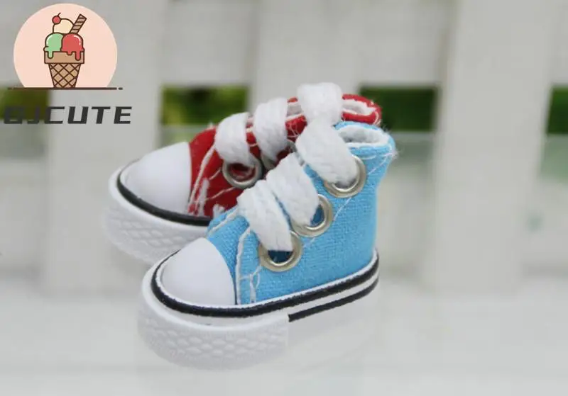 Doll Accessories Doll Shoes 2pcs=1pair 3.5cm Cute Mini Doll Shoes Denim Canvas Shoes
