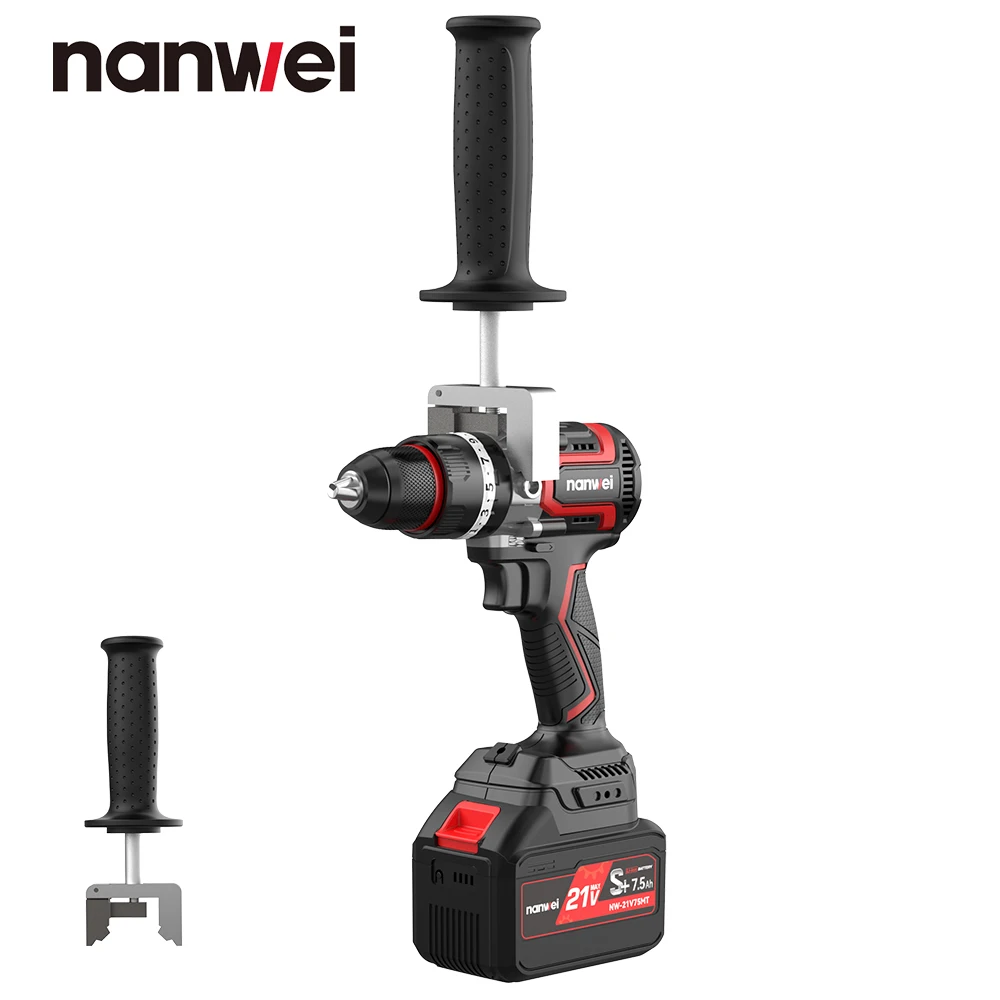 

Nanwei electric screwdriver brushless impact drill 13mm industrial grade 21V 1/2 "battery ice drill fishing battery capacity