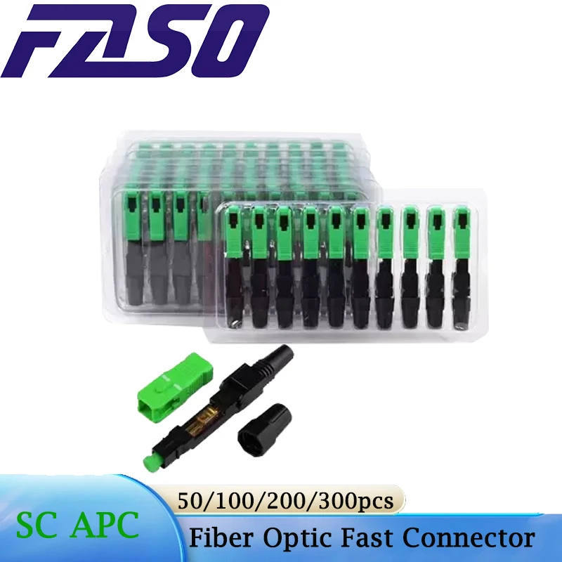 5pcs fiber optic fast connector l925b fiber optic quick connector optical fiber mechanical splice for drop cable 50/100/200/500PCS FTTH SC APC Optical Fiber Quick connector SC FTTH Fiber Optic Fast Connector Fiber Connector