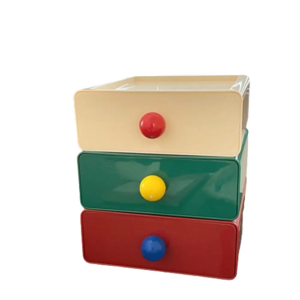 쌓을 수 있는 보관 서랍, 소형 서랍 책상 정리함, 3 색 플라스틱 서랍 상자, 가정 및 사무실에 적합