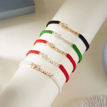 Handmade Braid String Letter Mama Bracelets 4