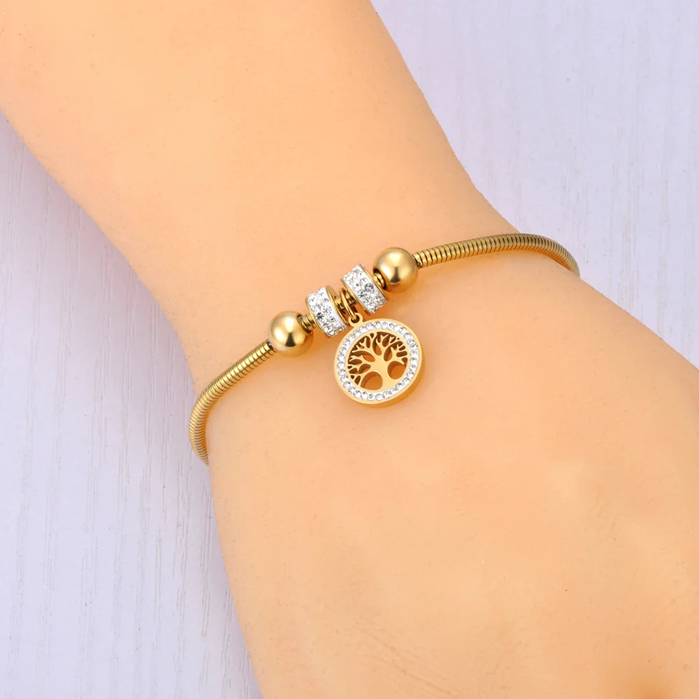 JeeMango Titan-Edelstahl-Armband mit weißen Strass-Ketten und Gliedern für Damen, Liebesherz, verstellbare Größe, Armband JB20053 – Detail 10
