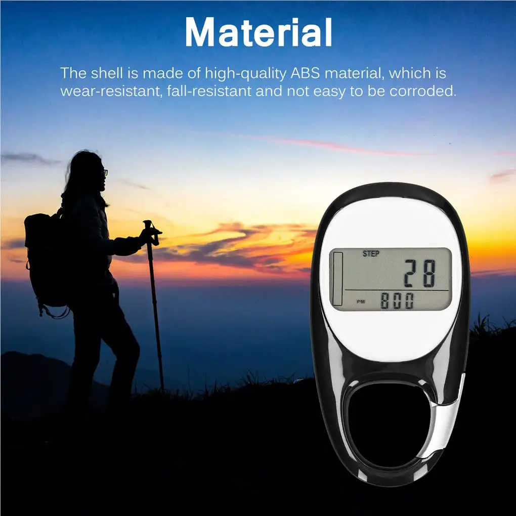 3D Walking Distance Induction Pedometer Keychain Fitness Step Counter Sporting Calories Gauge Device for Outdoor