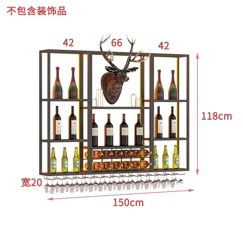 Assemble Industrial Bar Bar Wine Glass Wall Stand Entrance Corner Cabinet Drink Showcase Furniture Mini Hall Gabinete Shelf Shop