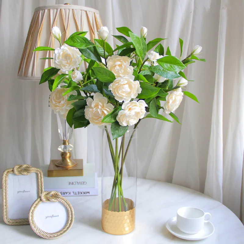 Elegant Camellia Silk Flower Arrangement for Home and Event Decor (58cm)