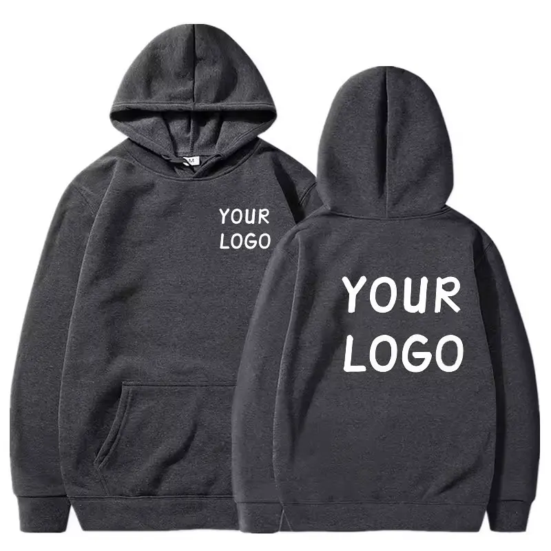 Fai da te Personalizza il logo del tuo marchio Uomo Donna Felpa con cappuccio casual Top Pullover tinta unita Felpa con personalità di strada Regali personalizzati 5