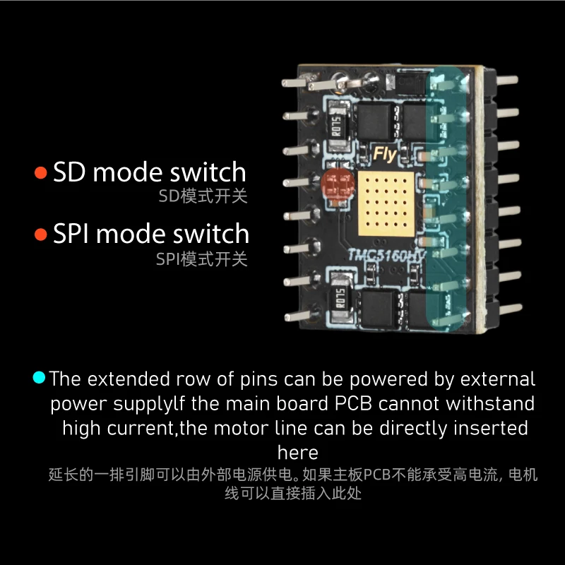Фото Шаговый двигатель Mellow Fly TMC5160 HV, бесшумный драйвер SPI для Gemini Super, 48 В макс. 4,4 А♾️ Запчасти для 3D-принтера №4