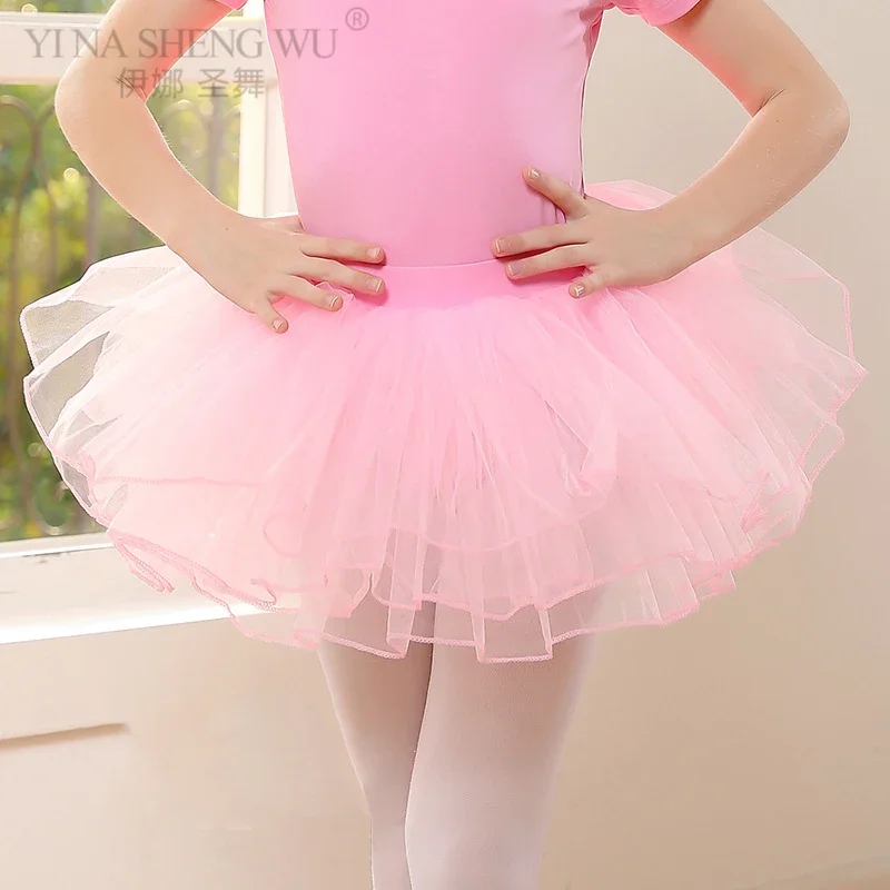 Girls Ballet Tutu Skirt 4 Layers Mesh Yarn Tulle Ballet Dance Short ballet skirts girls dance costumes tutu skirt