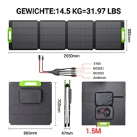 Panneau solaire portable pliable de 400W avec plusieurs connecteurs, chargeur solaire léger et étanche pour stations d'alimentation, camping-car, camping et randonnée 2
