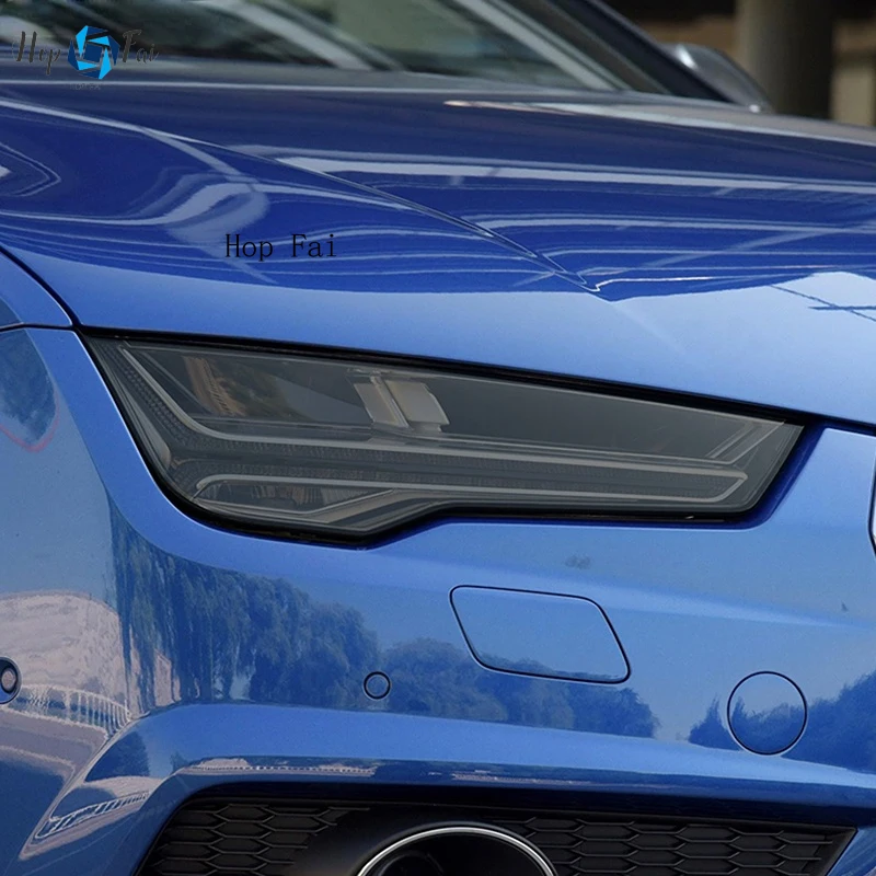 

2 шт., защитная пленка для автомобильных фар, дымчатый черный оттенок, виниловая прозрачная наклейка из ТПУ Для Audi A7 S7 4K 4G 2015-настоящее время