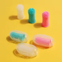 Chien Super doux animal de compagnie doigt brosse à dents nettoyage des dents soin de la respiration non toxique Silicone brosse à dents chat chien brosse à dents produits pour animaux de compagnie 5