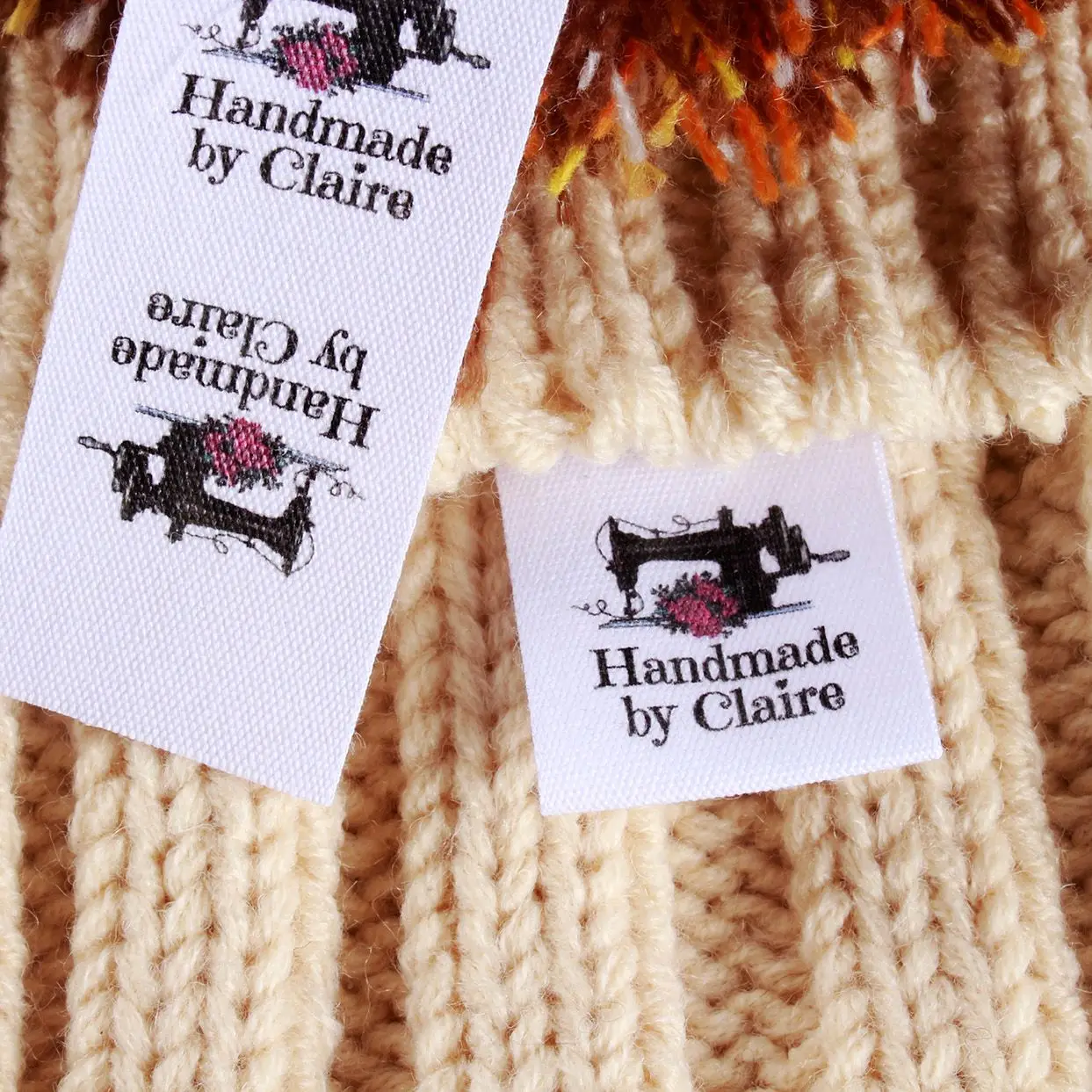 Handmade Cotton Label with or Text, Sewing Accessories, Tags for Knitted Things, Custom,Personalizada, Gift Tags, 25x70mm