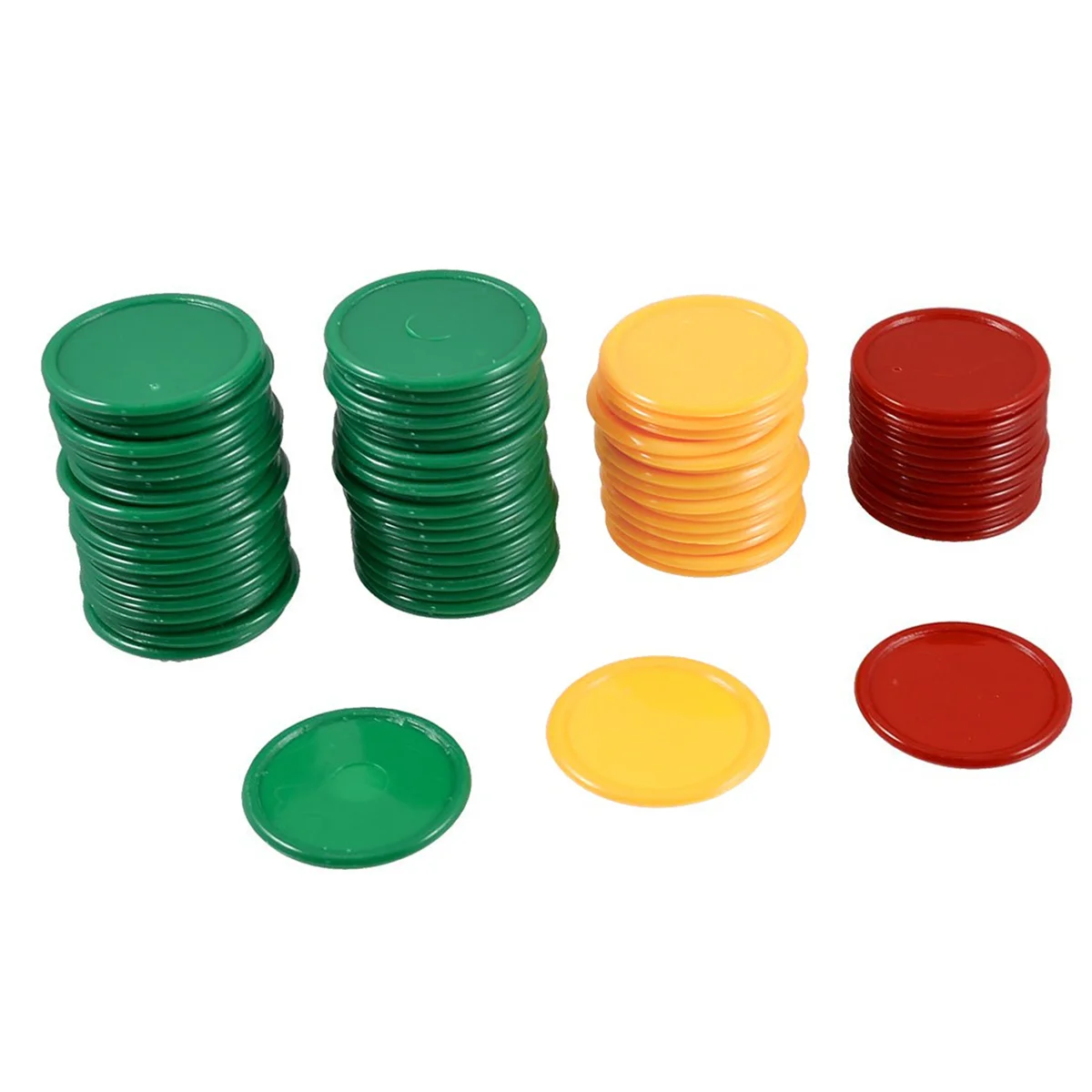 BAAU Red Yellow Green Round Shaped Mini Poker Chips Lucky Game Props 414 Pcs