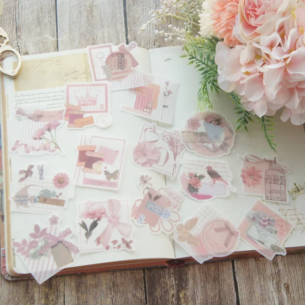 

43pcs Lady Pink Bow Design Washi Paper Sticker As Scrapbooking DIY Gift Packing Label Decoration Tag Party Decoration