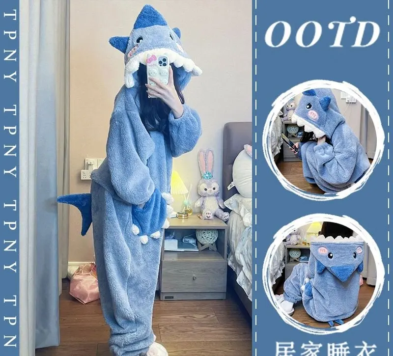 Kigurumi Bleu Requin Onesies Pyjamas Dessin Anim Costume Halloween kigurumi-bleu-requin-onesies-pyjamas-dessin-anim-costume-halloween