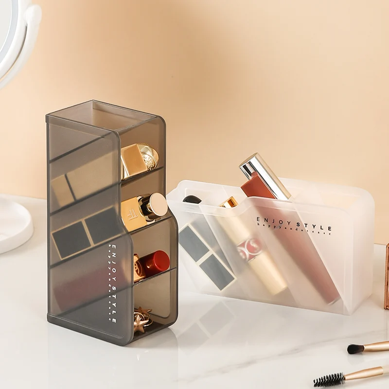 

Lipstick Storage Rack Makeup Brush Organizer Box Desktop Cosmetic Containers Home Dresser Box Transparent Display Box