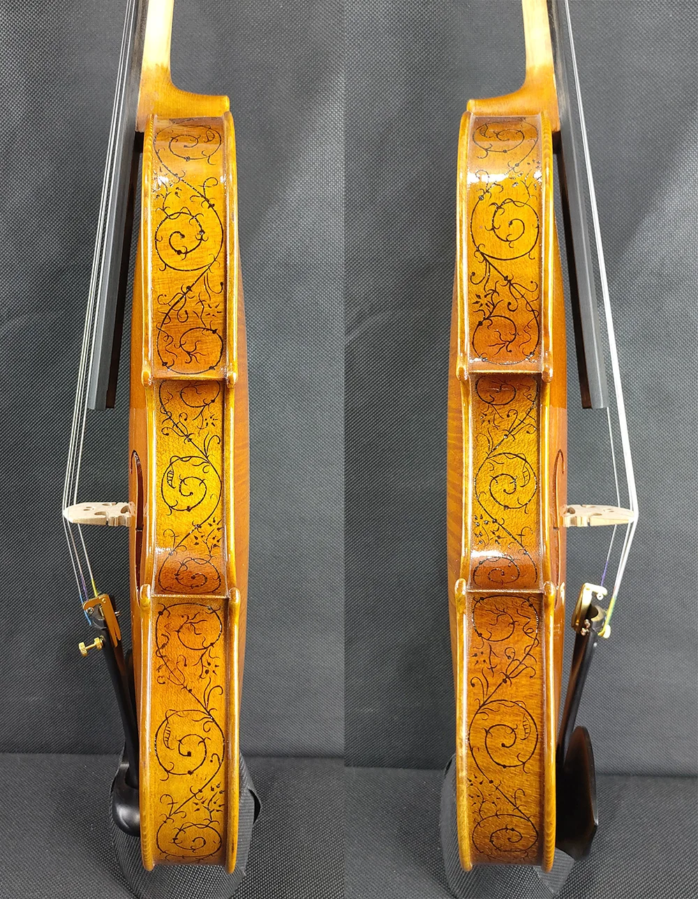 Violin 4/4 Professional Hand Made Bone Inlaid 1 Piece