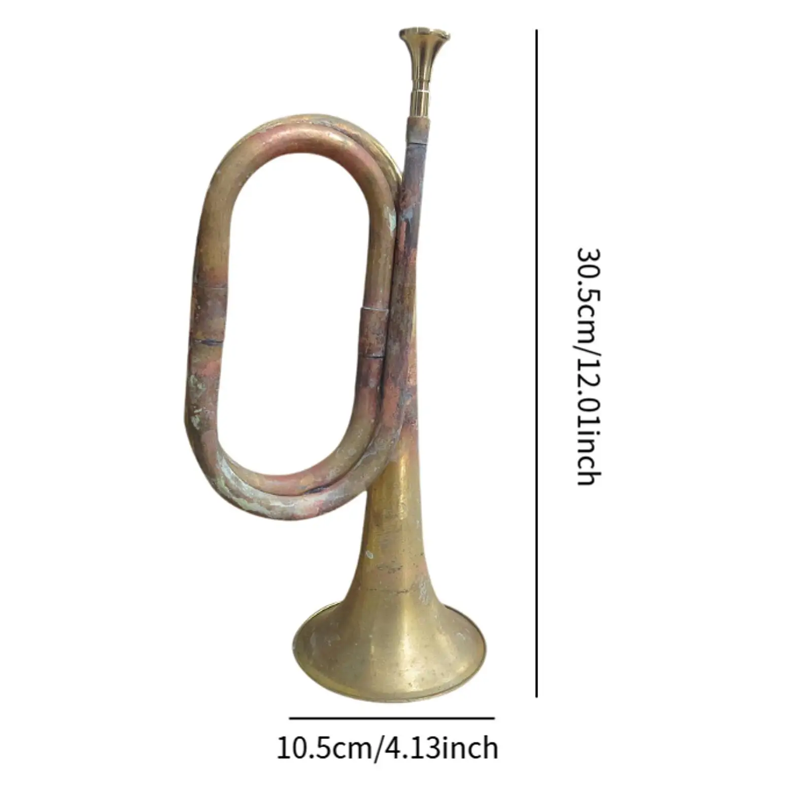 Cavalry Trumpet Blowing Bugle with Mouthpiece Marching Bugle Solid Copper and
