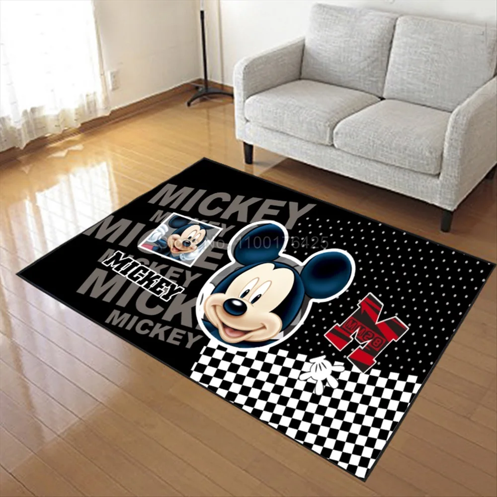 Black Mickey Mouse Play Mat Disney Cartoon Door Mat Kids Boys Girls