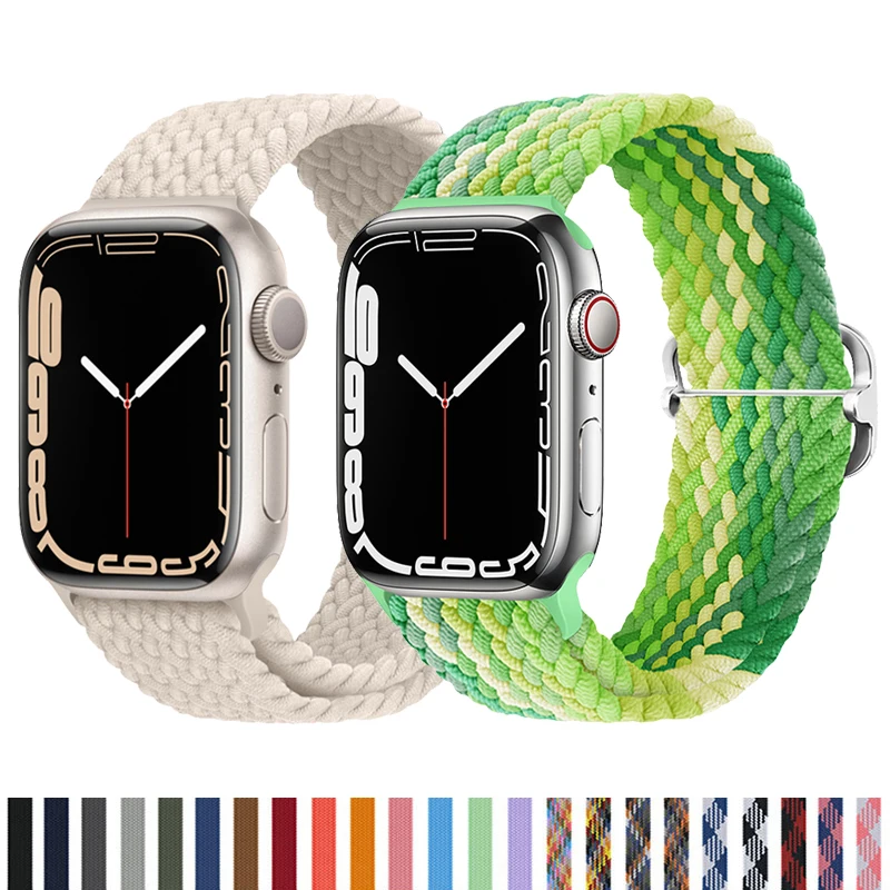 

Braided Solo Loop Strap For Apple Watch Band 45mm 41mm 44mm 40mm 38mm 42mm Nylon Bracelet Correa iWatch Series 7 3 4 5 SE 6