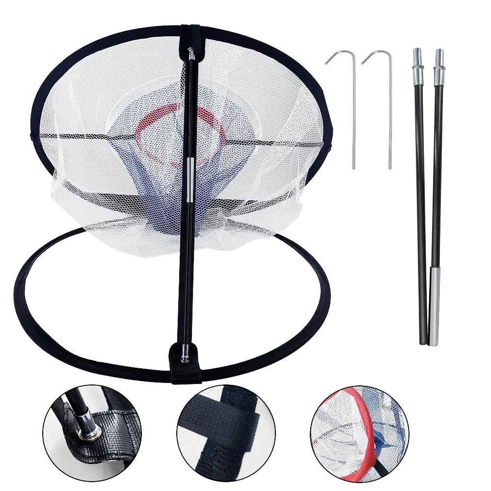 Golf Swing Trainer Golf Training Chipping Net Indoor Outdoor Foldable Swing Net Pitching Cages Hitting Mat Golf Accessories