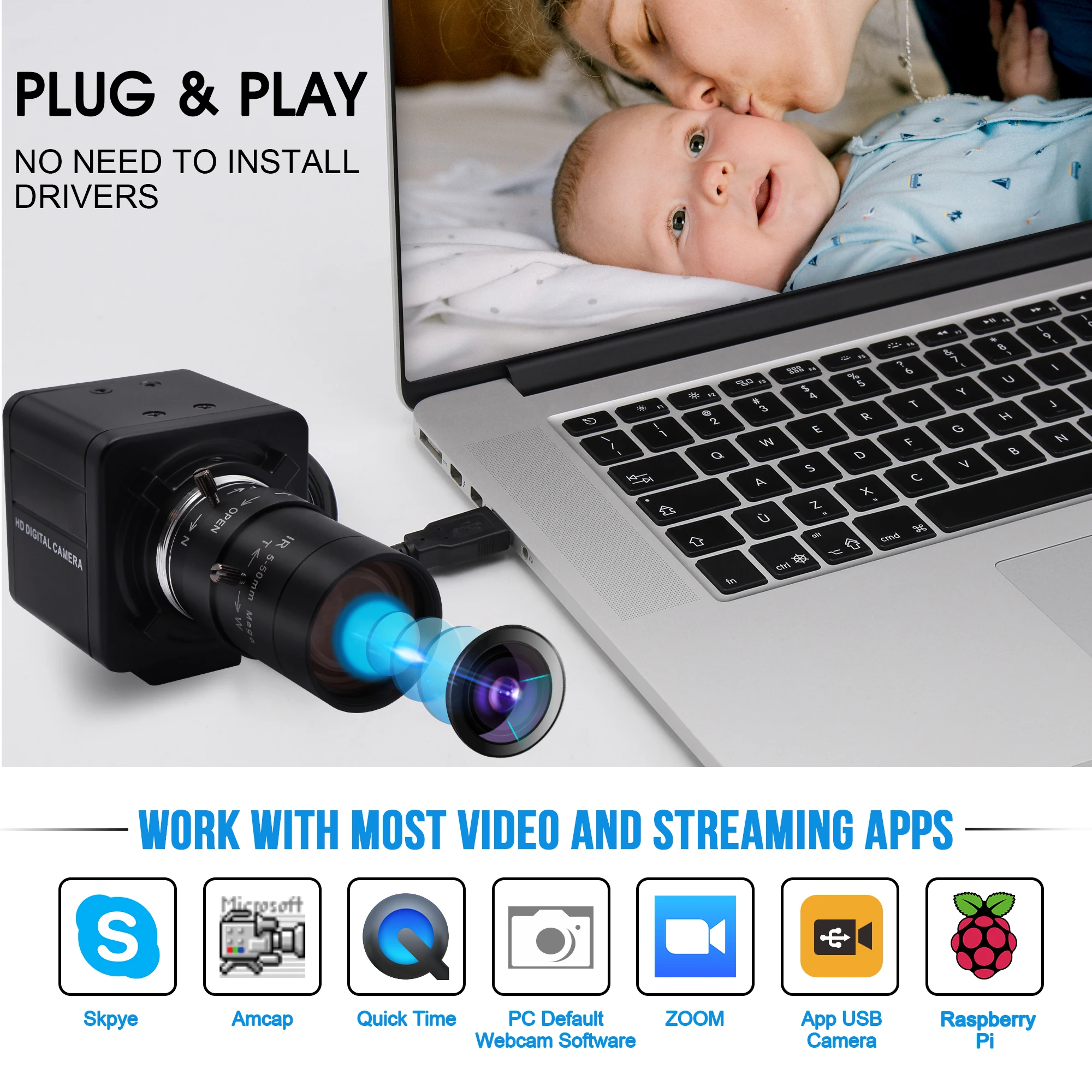 ELP  MJPEG 1080P 60fps/ 720P 120fps/ 360P 260fps UVC ȴϺ OV4689 CMOS USB ķ ī޶,    