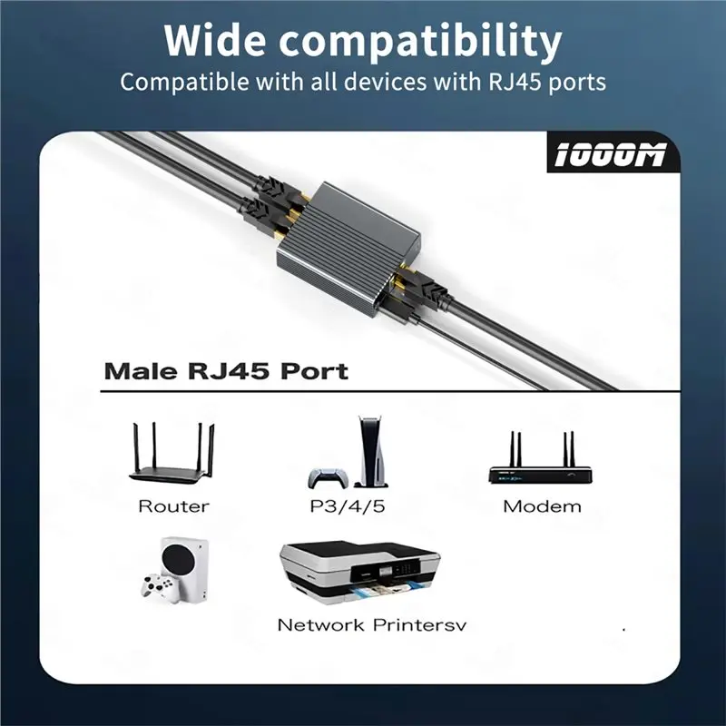 LAN 기가비트 이더넷 스위치 1000Mbps Rj45 분배기 확장 어댑터 PC 노트북 TV 박스 라우터 Tvbox B용 1To2 커넥터