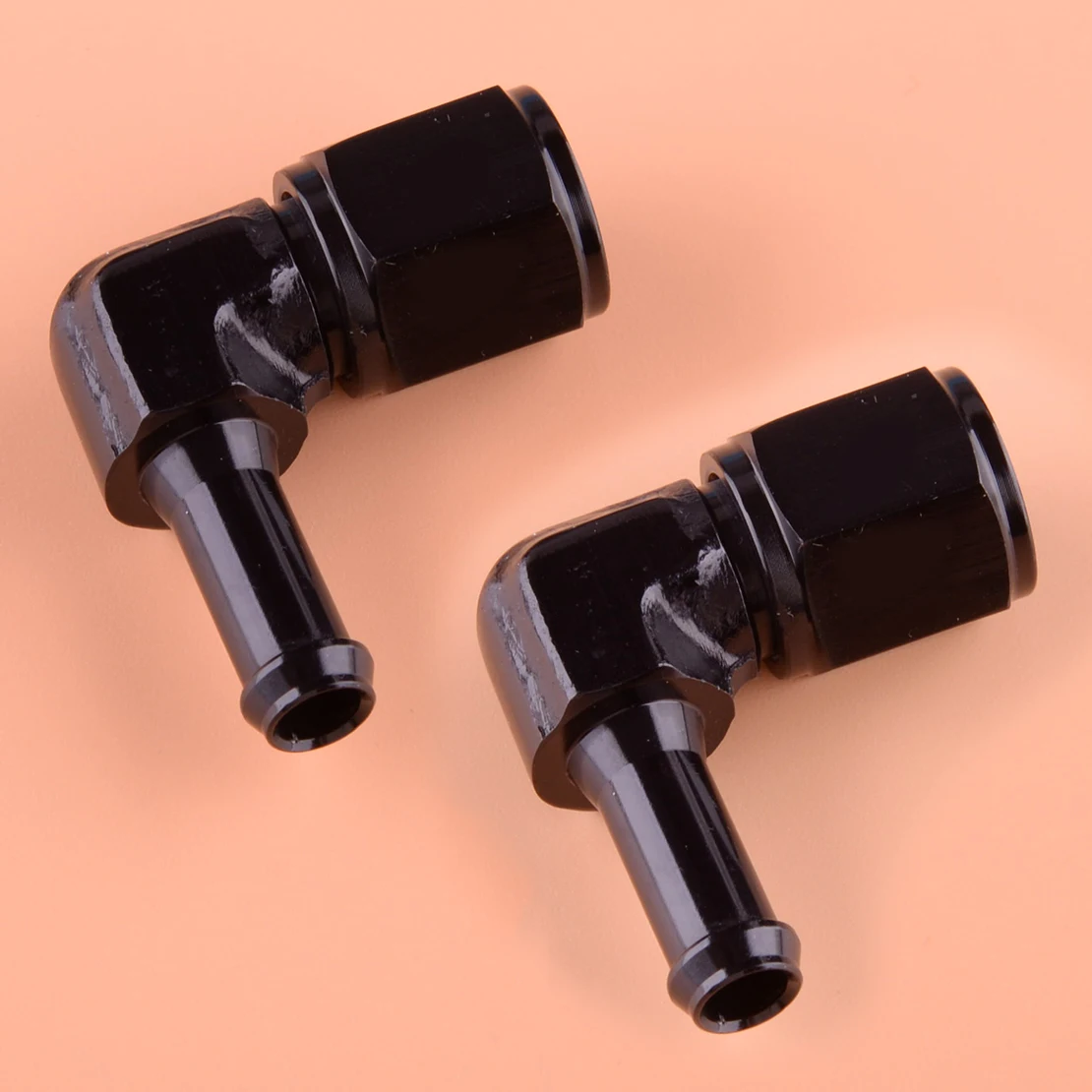 

2Pcs Car Swivel 90 Degree 6AN to 3/8 & 5/16 Barb Female Fitting Adapter for Fuel Line Pump Filter Aluminum Alloy Accessories