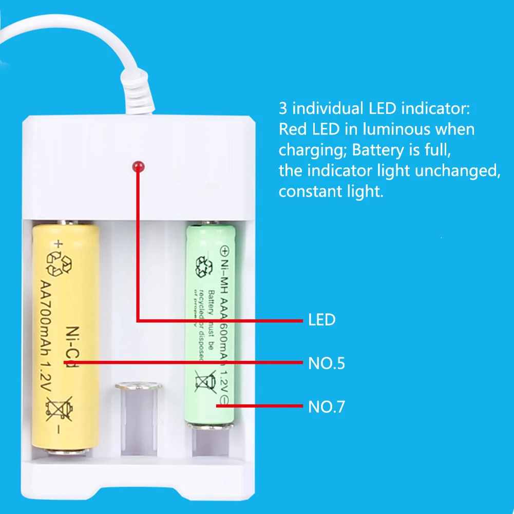 USB 2/3/4 슬롯 고속 충전 배터리 충전기 단락 보호 AAA 및 AA 충전식 배터리 스테이션, 고품질