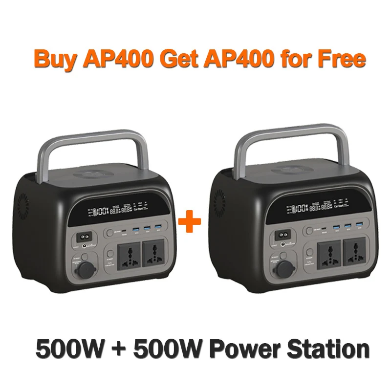 Ctolity 500w estação de energia portátil 345.6wh gerador solar baterias lifepo4 ac 220v fonte de armazenamento de energia acampamento 2 peças ap400