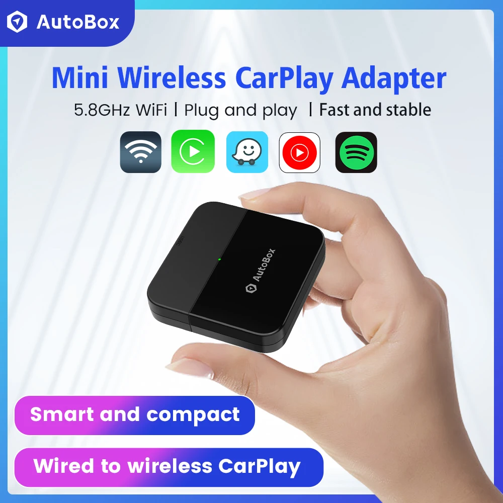 AutoBox MINI Wireless CarPlay AI Box CarPlay Adapter Wireless Dongle  Spotify Music Plug & Play for Fast Auto Connect WIFI BT5.8 - AliExpress