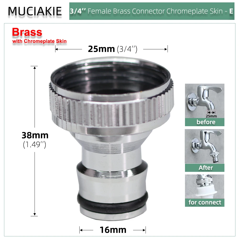 1/2" 3/4" 1" Thread Brass Tap Connectors Garden Watering Irrigation Washing Car Fittings Coupling Adapter Hose Quick Joints garden hose connector