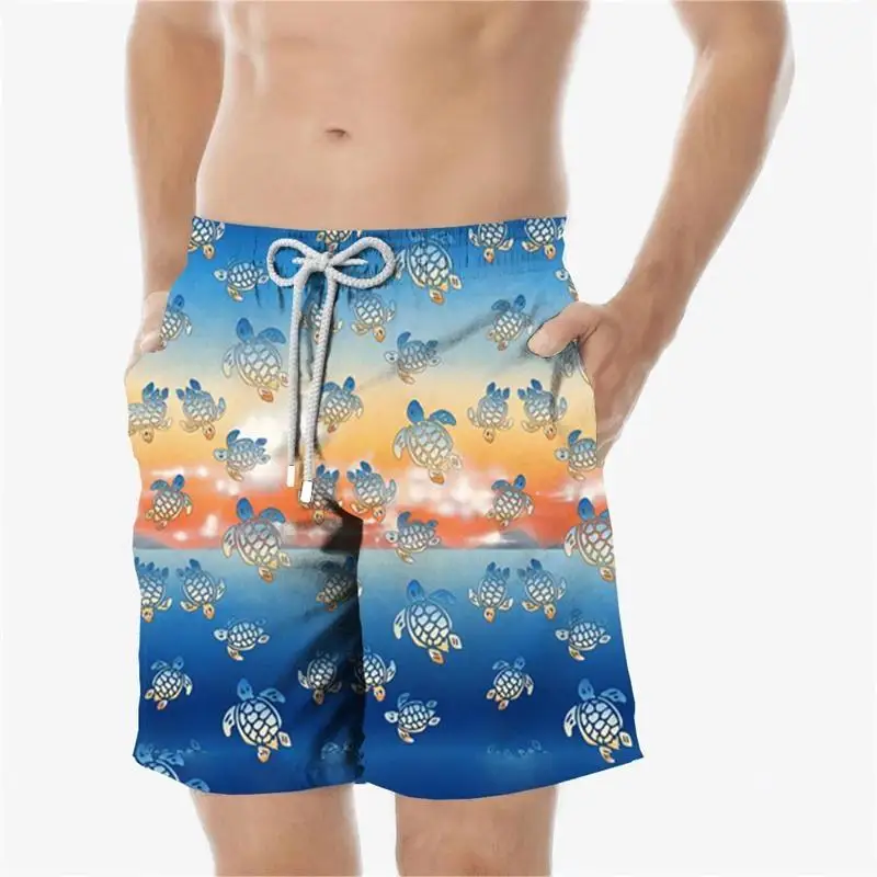 

Пляжные шорты для мужчин, для отпуска в гавайском стиле, с 3D-принтом черепахи, Кита, женские короткие штаны, купальный костюм, спортивные шорты для спортзала