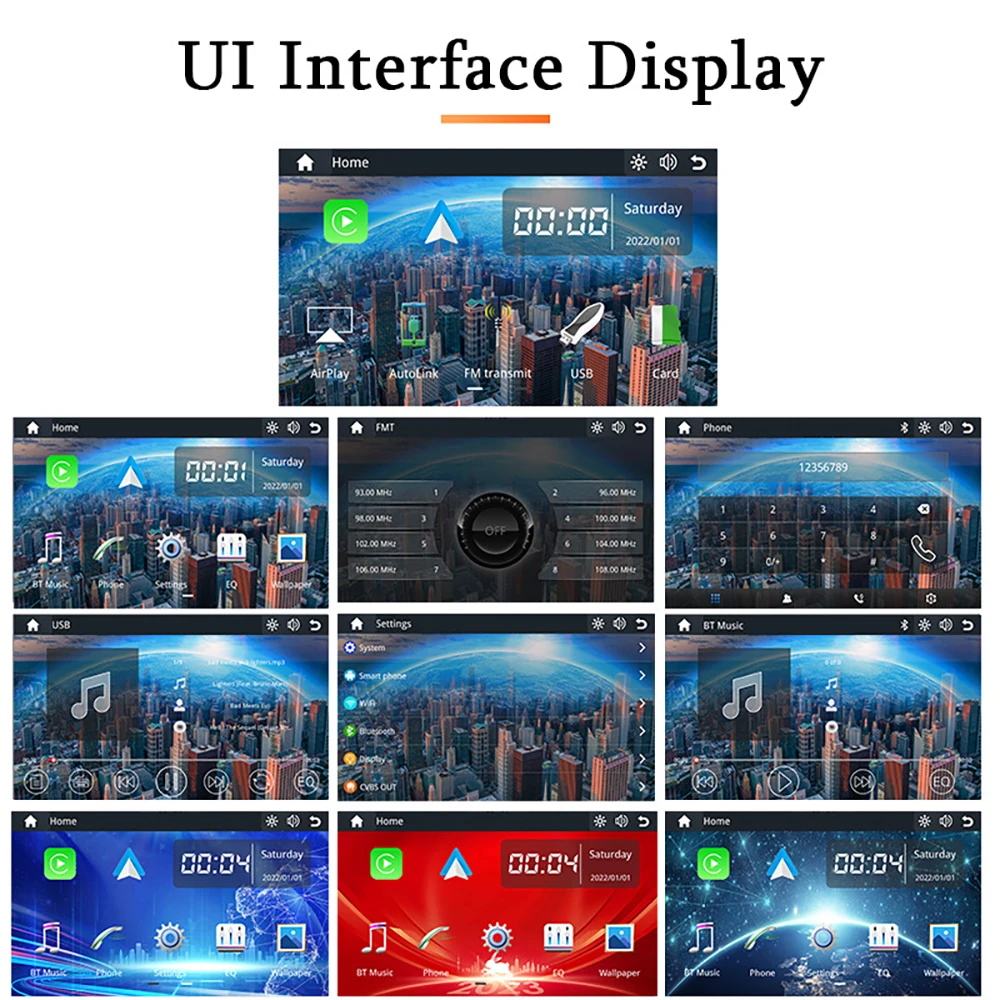 S83dfde2017414c03b1f2c77a3245f574B Portable Car Radio Multimedia Video Player 7 Inch Wireless Carplay Android Touch Screen Universal Car Intelligent Systems