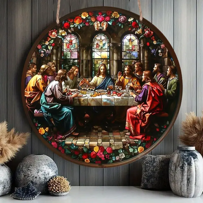 Last Supper Wooden Hanging Ornament – Christian Religious Decor 1