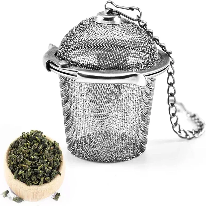 304 Stainless Steel Tea Ball Round Tea leak Seasoning Ball Pot Soup Filter Bag Marinating Strainer Set Accessories