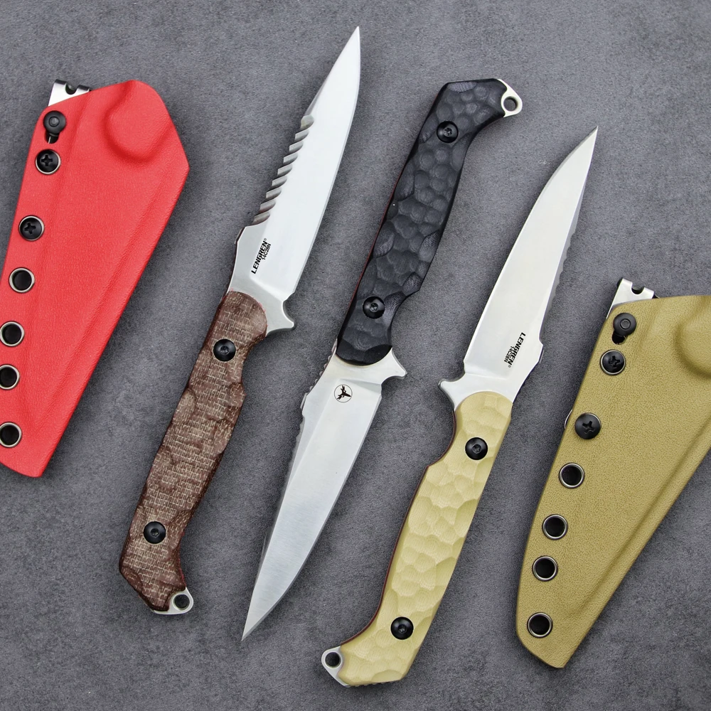 LENGREN Darter EDC Tactical small fixed knife 14C28N Steel Sharp Survival Knife K Sheath 3