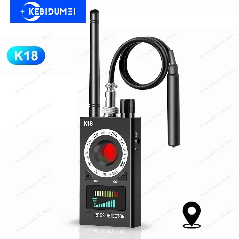 Hidden Camera Detector infrared camera detector camera detector signal detector K18 Wireless Detector Camera GSM Audio Anti Bug Finder GPS Signal Lens RF Tracker Detect 1MHz-6.5GHz Multi-function Anti Camera