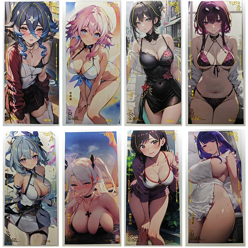 Anime Goddess Story Yae Miko Raiden Shogun Kafka Yor Forger Tri-Fold Card Collectible Cards Christmas Birthday Gifts Game Toys
