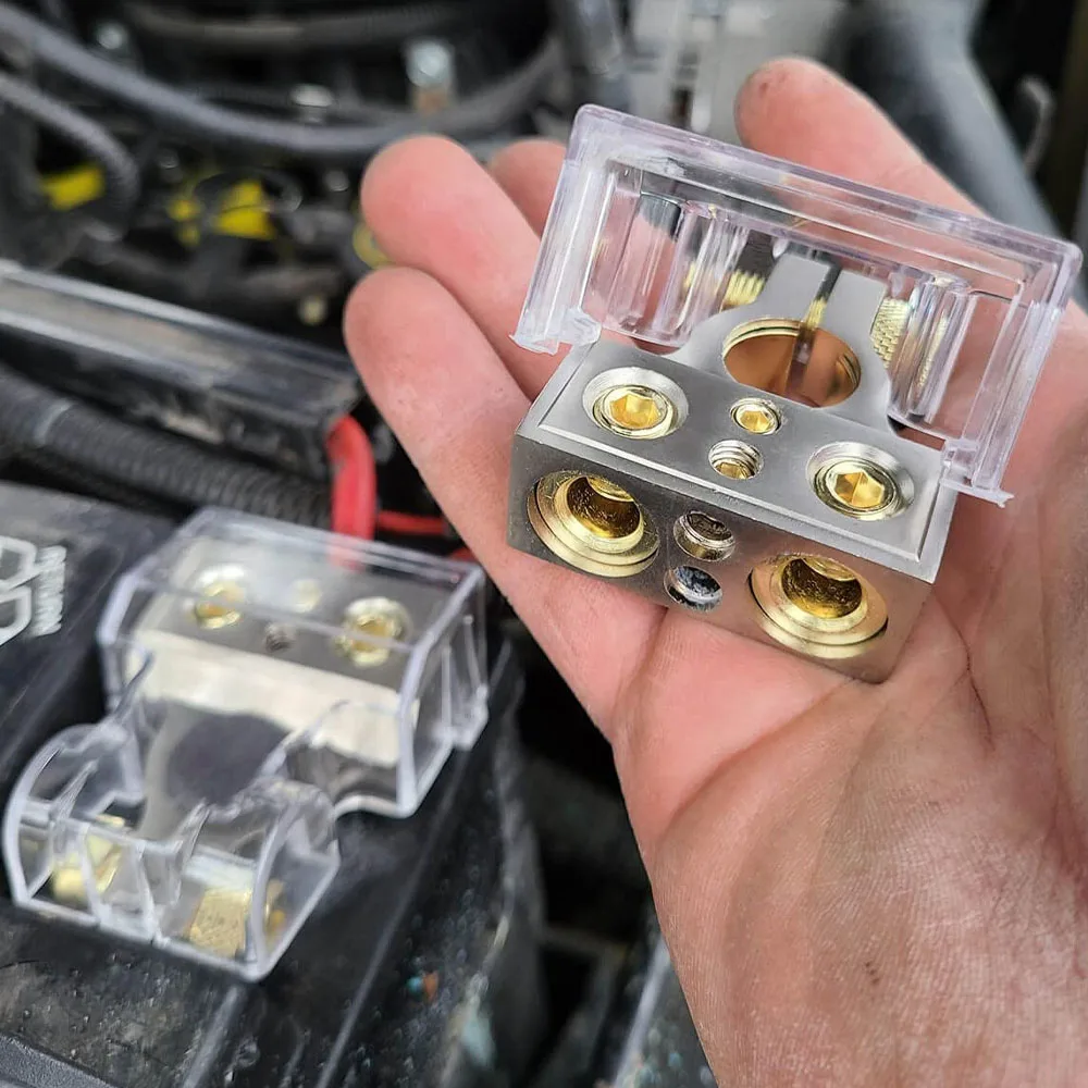 4) Car Audio Power Wire Ring Terminal Gold 8 GA Gauge AWG 3/8" 1/4" Connectors E - Foto 10