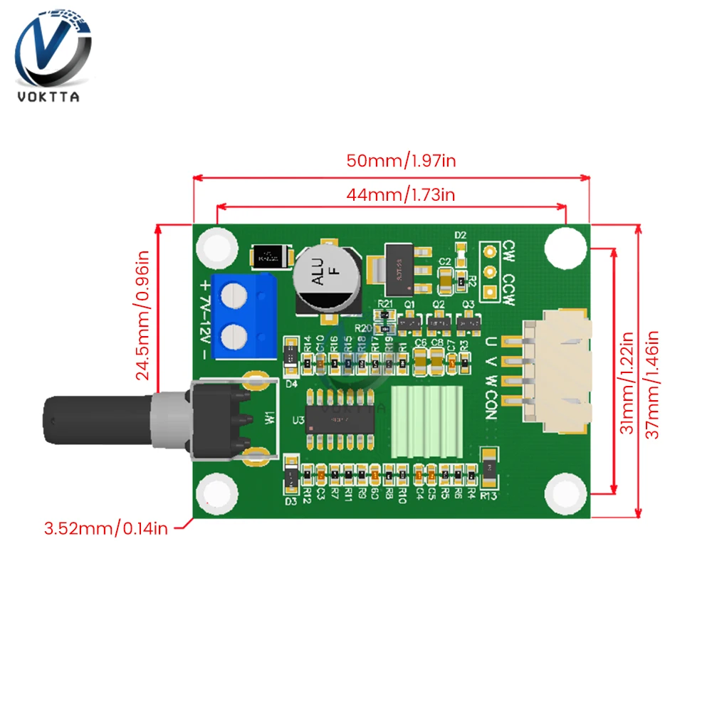 DC 7-12V Brushless DC Motor Driver Controller Board Optical Drive Hard Disk Motor Controller Speed Control Potentiometer Knob dc motor speed controller electric motor speed controller motor speed controller