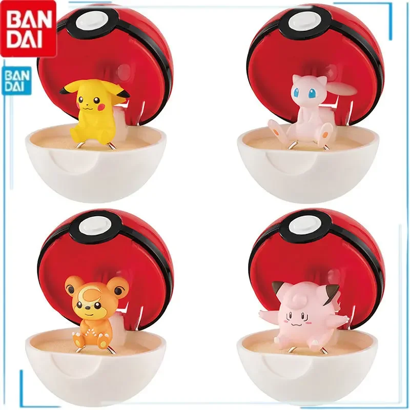 

BANDAI Pokemon Gashapon Ring Pikachu Mew Action Figures Model Genuine Anime Figures Collection Hobby Gifts Toys