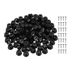 100 - Pack Non - Slip Rubber Feet for Furniture and Cutting Boards (Black)