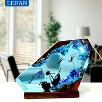 Creactive Seabed Exploration Organism Resin Table Light Art Decoration Lamp Diving Sunken Ship Theme Night Light USB Charge 2