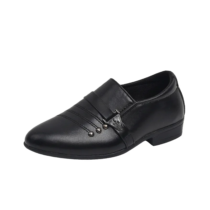 Chaussures à essence Mary Performance pour garçons, mocassins noirs à enfiler pour enfants, chaussures en cuir pour enfants, fête de la mode, spectacles de mariage, nouveau