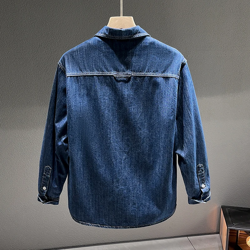 Spring and Autumn XL 5XL 6XL 7X men's denim shirt Men's casual fashion all-match cotton long-sleeved denim shirt