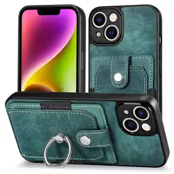 Vintage Leather Ring Case with Dual Card Slots for Buddy 5 (Green)